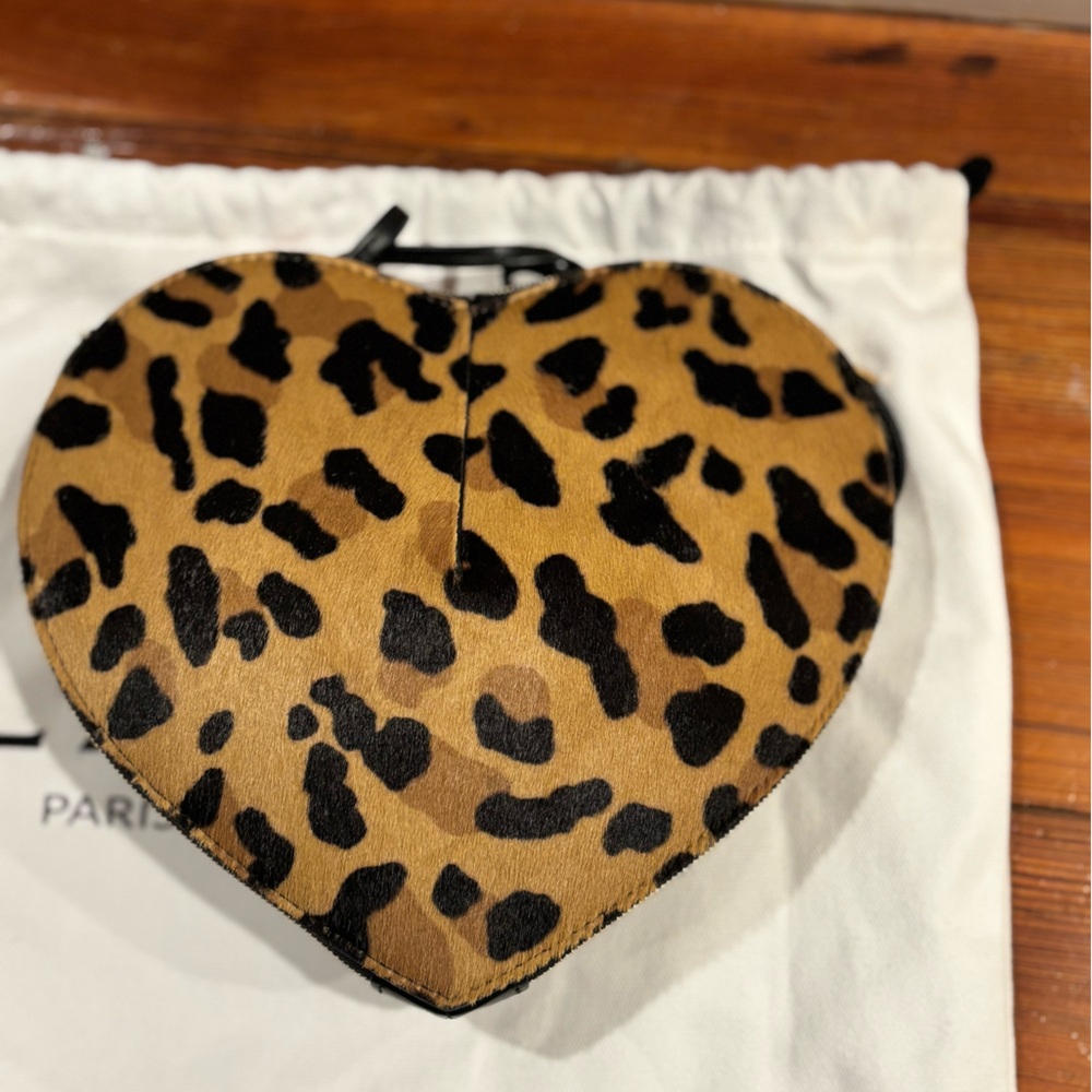 ALAIA Heart-Shaped Leopard Print Bag
